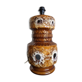 Vintage 70s ceramic floor lamp honey orange