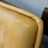 Mid-Century Leather Living Room Set in The Brazilian Style of Jean Gillon, 1970s, Set of 3.