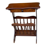 Solid wood pedestal bedside table with drawer