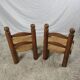 Pair chairs solid wood