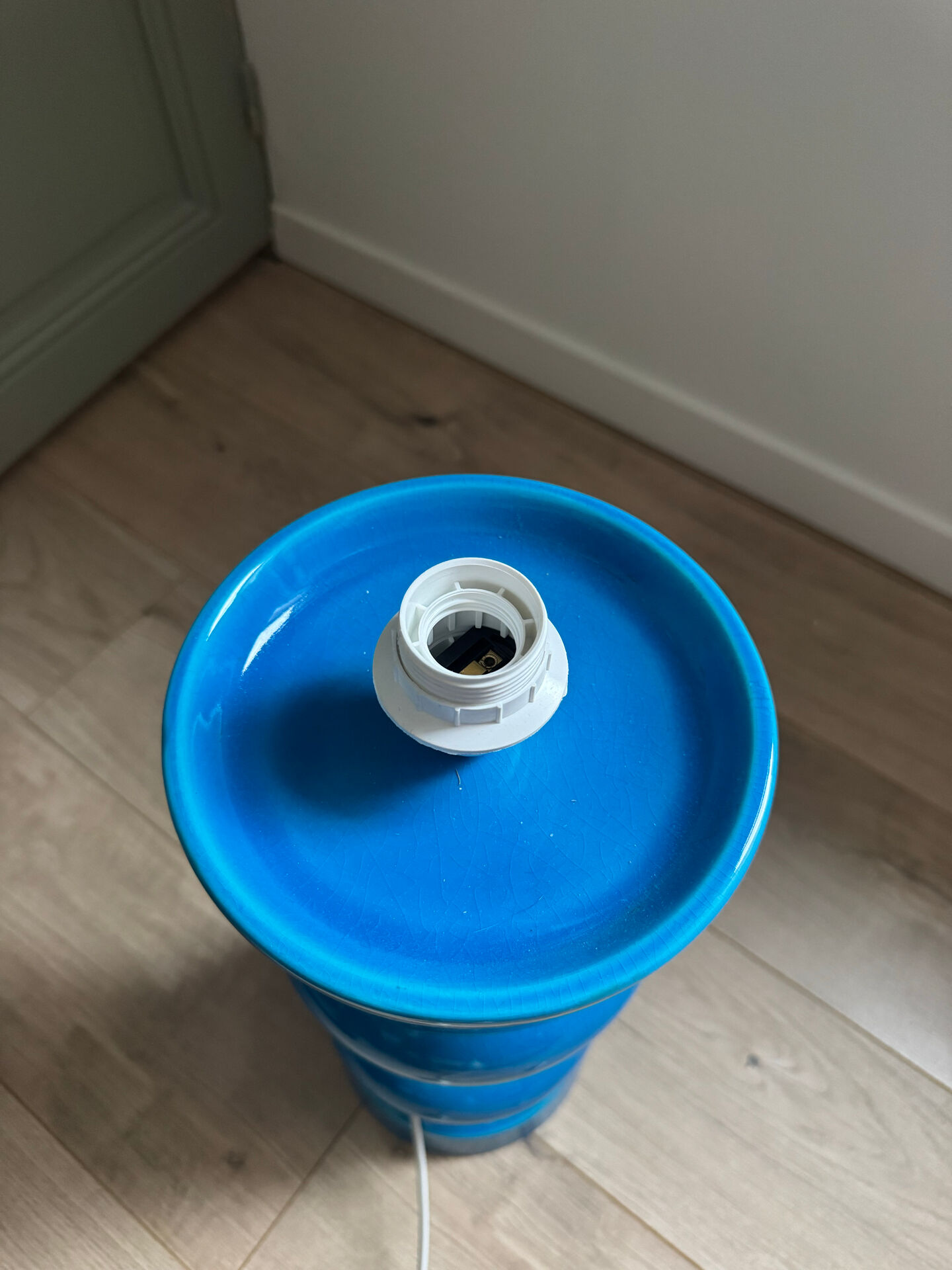 Vintage blue ceramic lamp