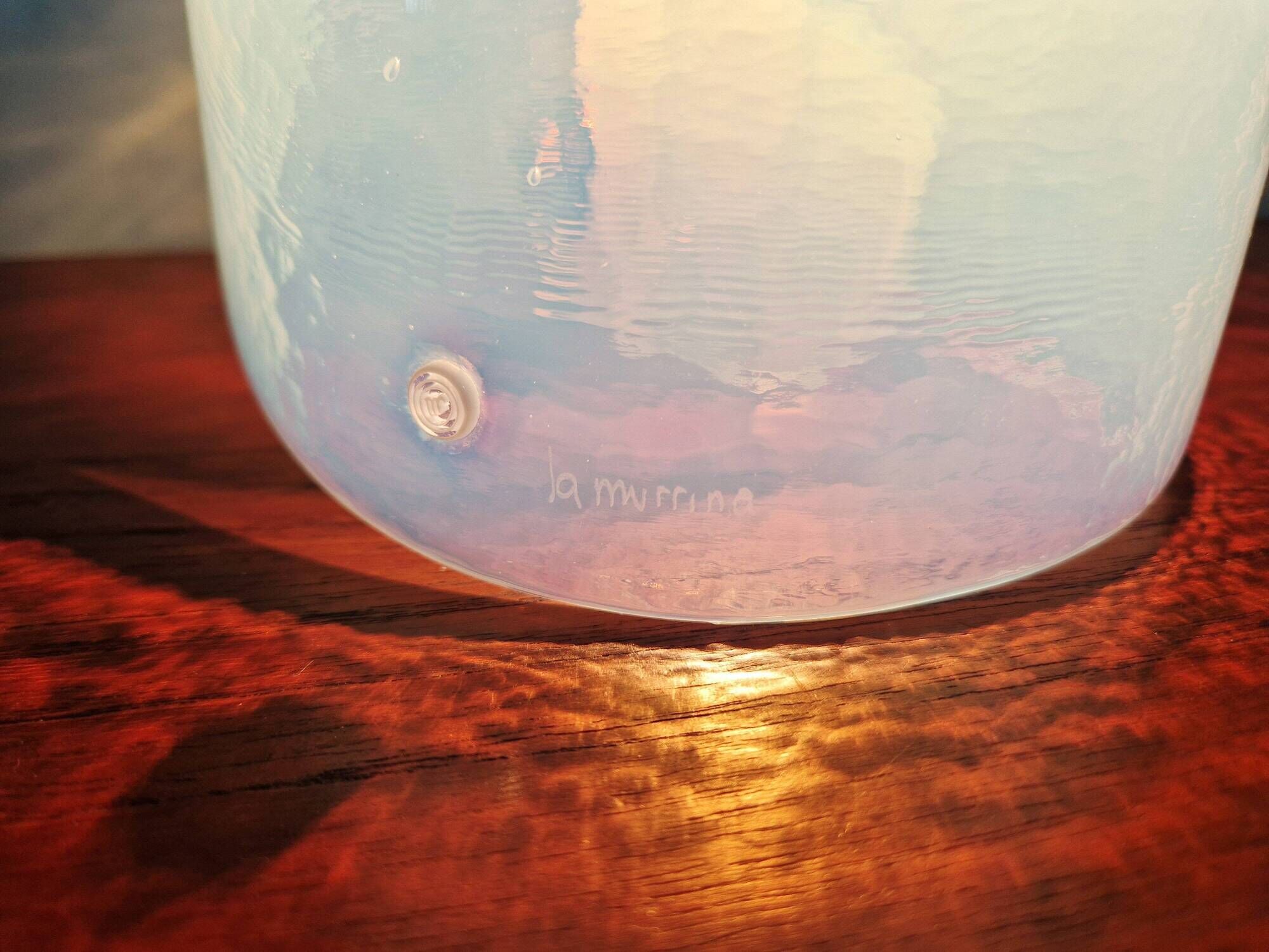 Opalescent glass spiral lamp from Murano, La Murrina, 1970-80.