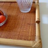 Vintage rattan serving tray