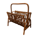 Magazine holder in rattan circa 1960 1970