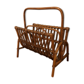 Magazine holder in rattan circa 1960 1970