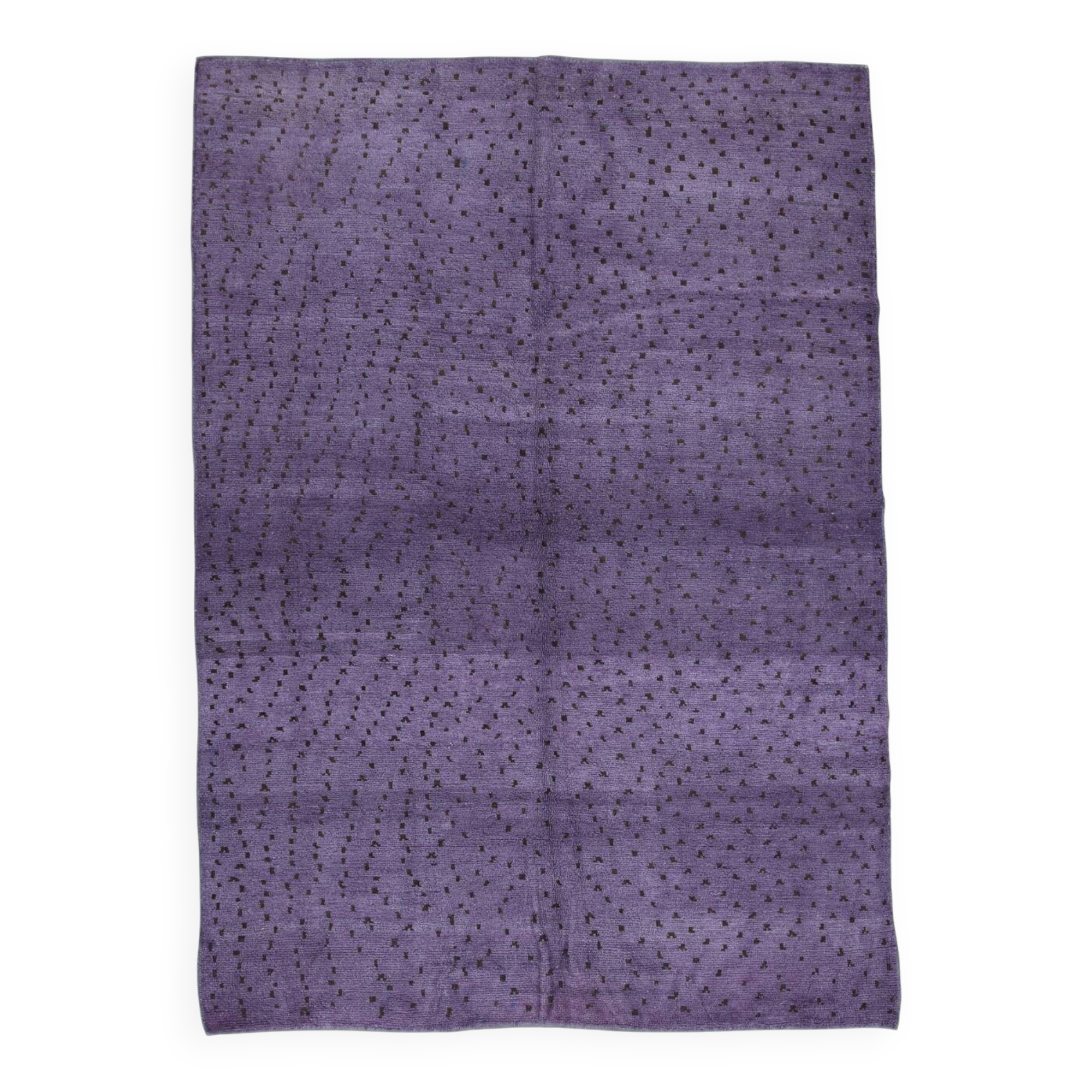 Purple & Brown Polka Dot Kilim Rug, 206x263Cm