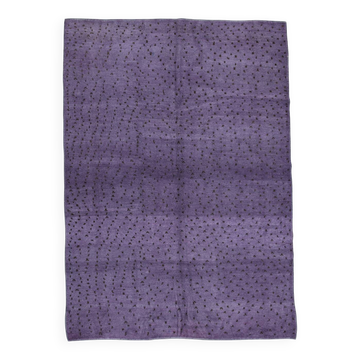 Purple & Brown Polka Dot Kilim Rug, 206x263Cm