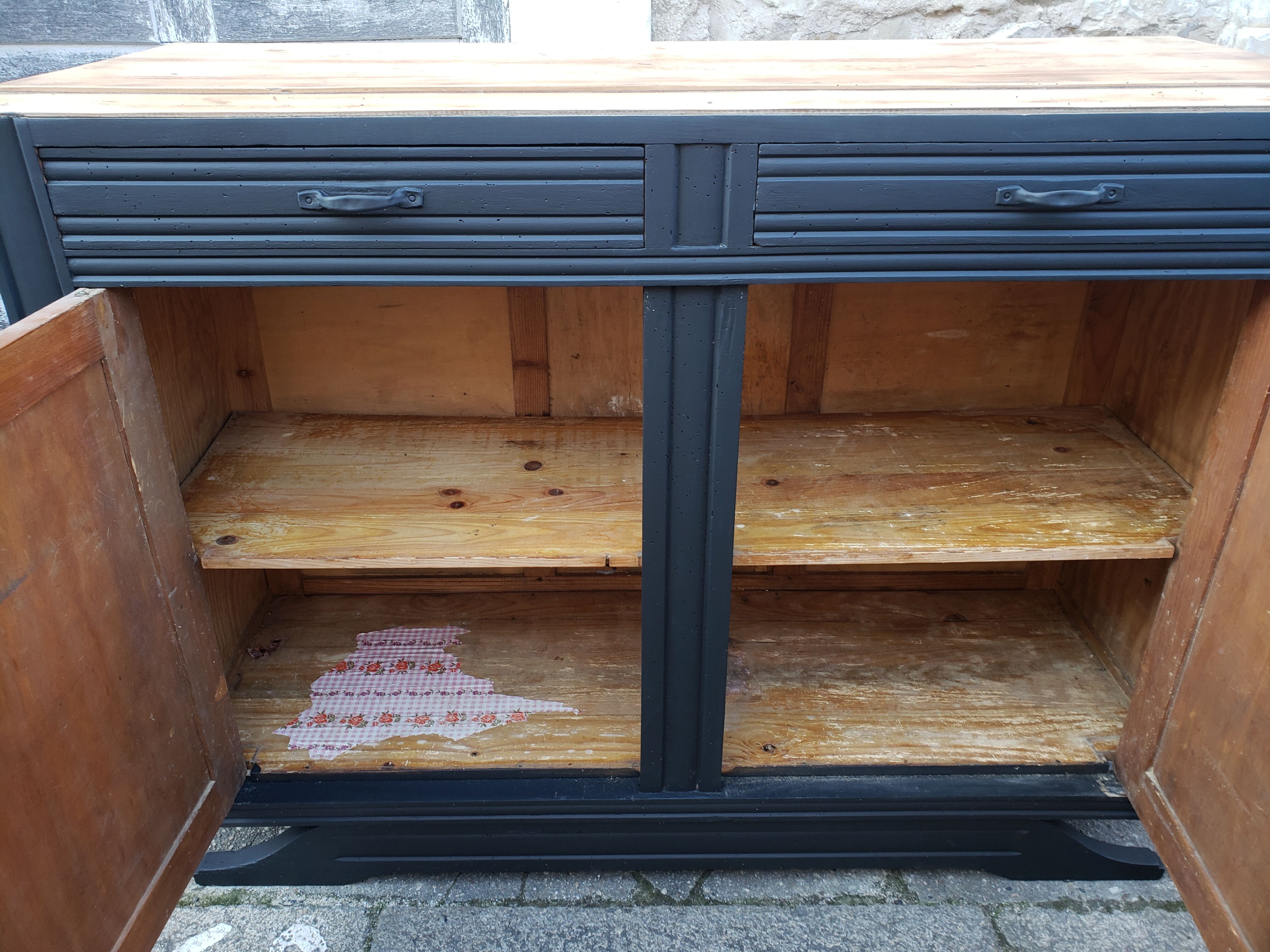 Vintage art deco abyssal blue buffet
