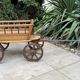 19th century cart in wood and wrought iron, garden cart, storage
