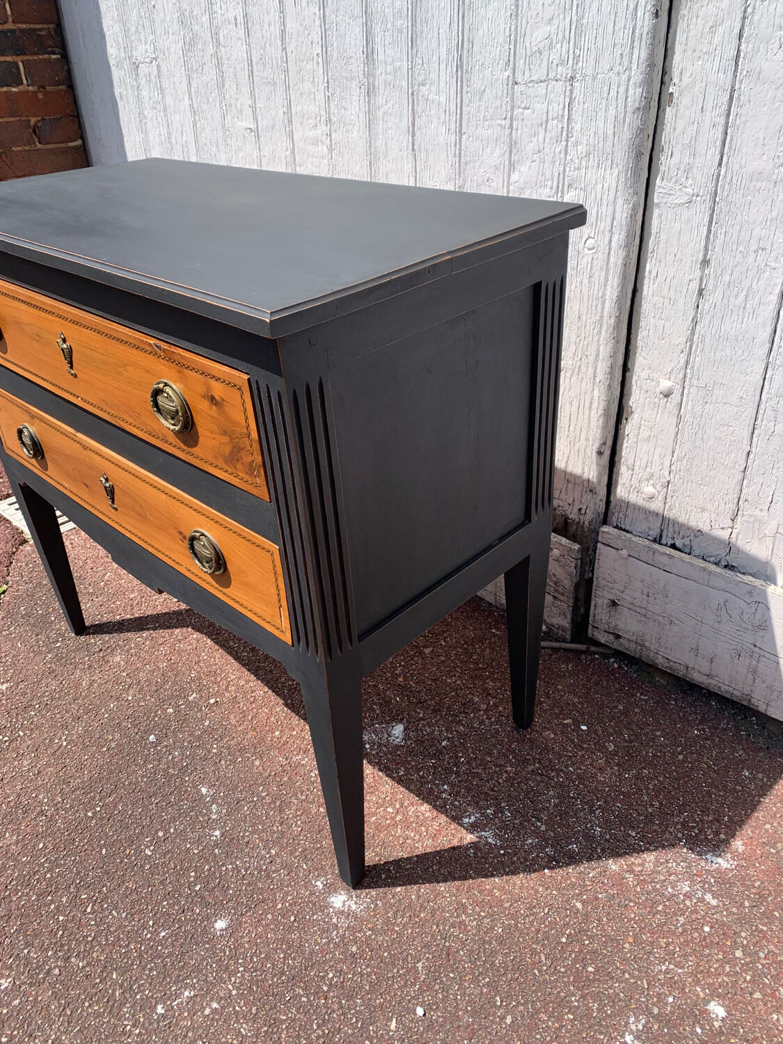 Directoire style chest of drawers Louis XVl matt black