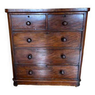 Mahogany chest of chest early 20th art deco style with 5 drawers