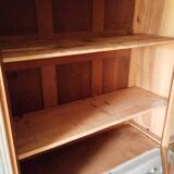 Old 2-door bookcase with chalk paint blue patina