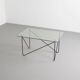 Table vintage en métal et verre par Airborne, France, 1950