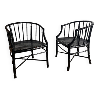 Fauteuils Regency en faux bambou