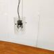 Glass and metal pendant lamp from the German space age by Glashütte Limburg, 1960s.