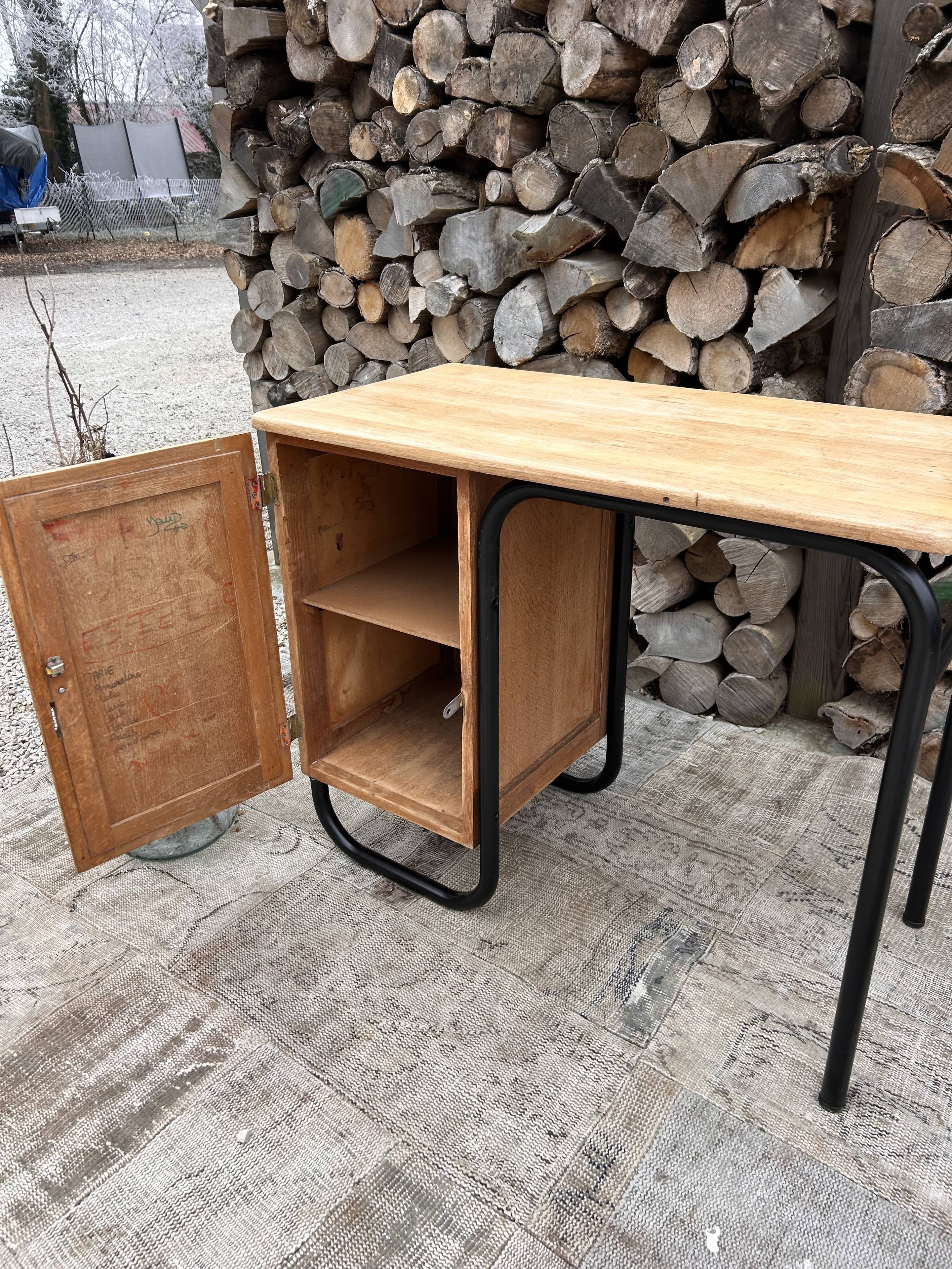 Vintage wood and metal desk