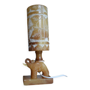 lampe éléphant en albâtre