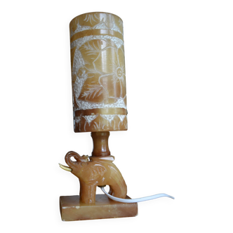 Alabaster elephant lamp