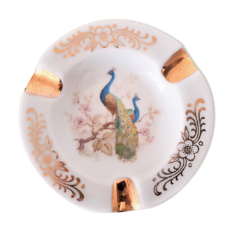 Period ashtray peacock couple