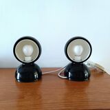 Lot de 2 lampes vintage Eclisse noires et blanches - Magistretti pour Artemide