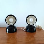 Set of 2 vintage black and white Eclisse lamps - Magistretti for Artemide