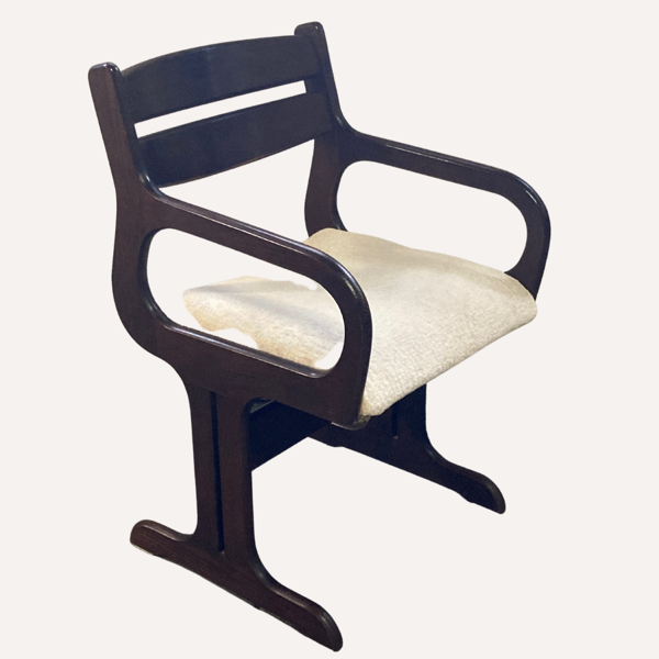 4 chaises de salle à manger biologiques des années 1960 en bois de wengé, époque spatiale hollandaise ou danoise