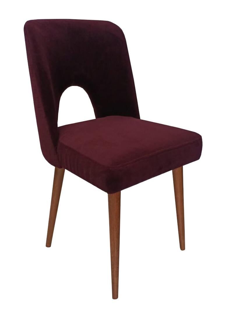 Mid-century shell chair, purple wool velvet Alexander, Dedar, Europe, 1960s.