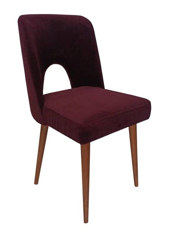 Chaise coquille du milieu du siècle, velours en laine violette Alexander, Dedar, Europe, années 1960