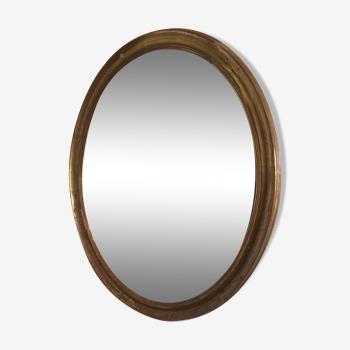 Miroir ovale doré 46x56cm