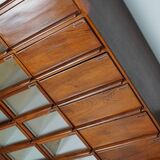 Vintage dutch hardwood haberdashery shop cabinet, 1930s