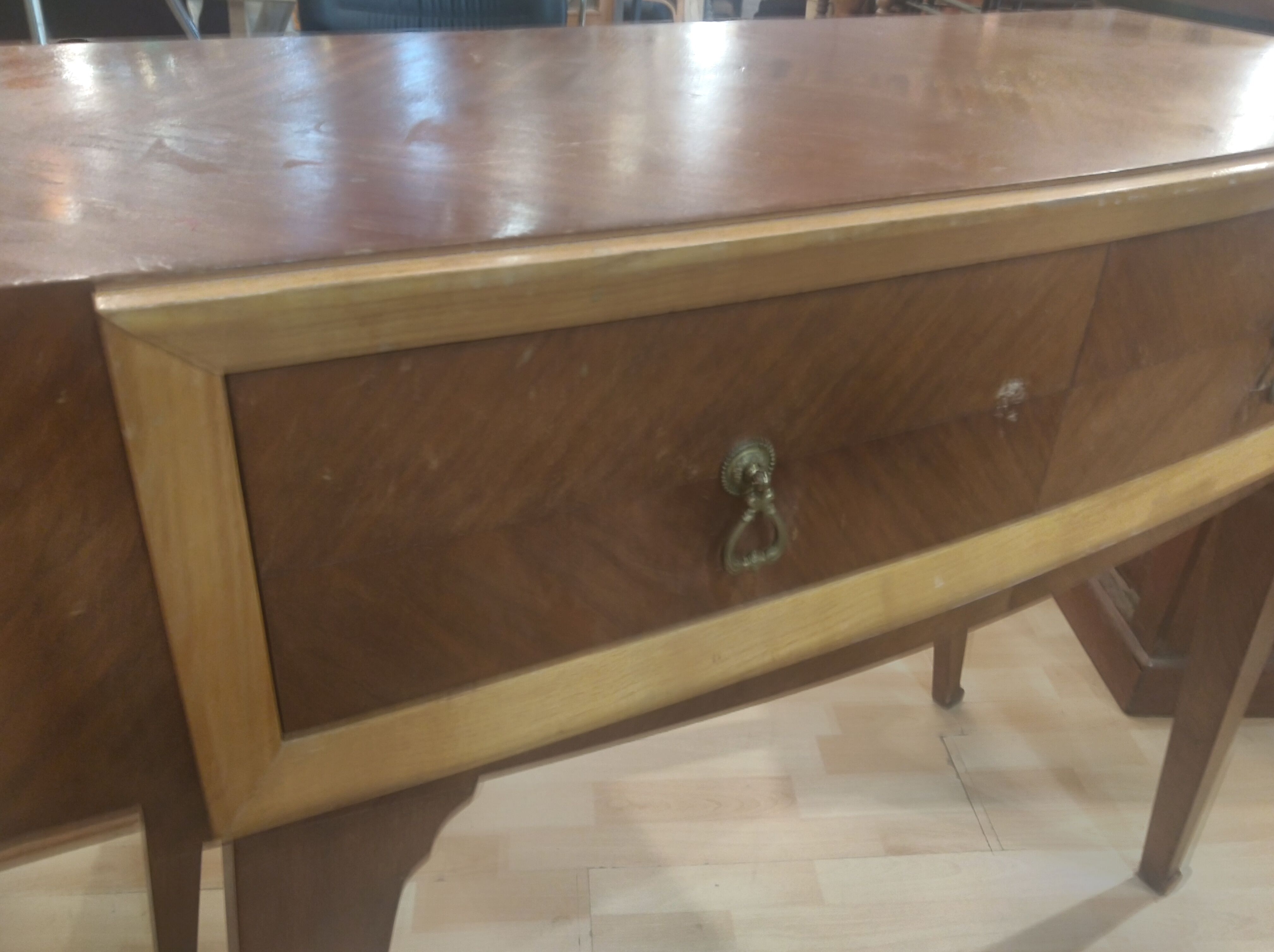 Console in mahogany and ash, circa 1950/60