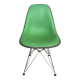 Eames Herman Miller DSR Eiffel chair in green greige fibreglass and vinyl.