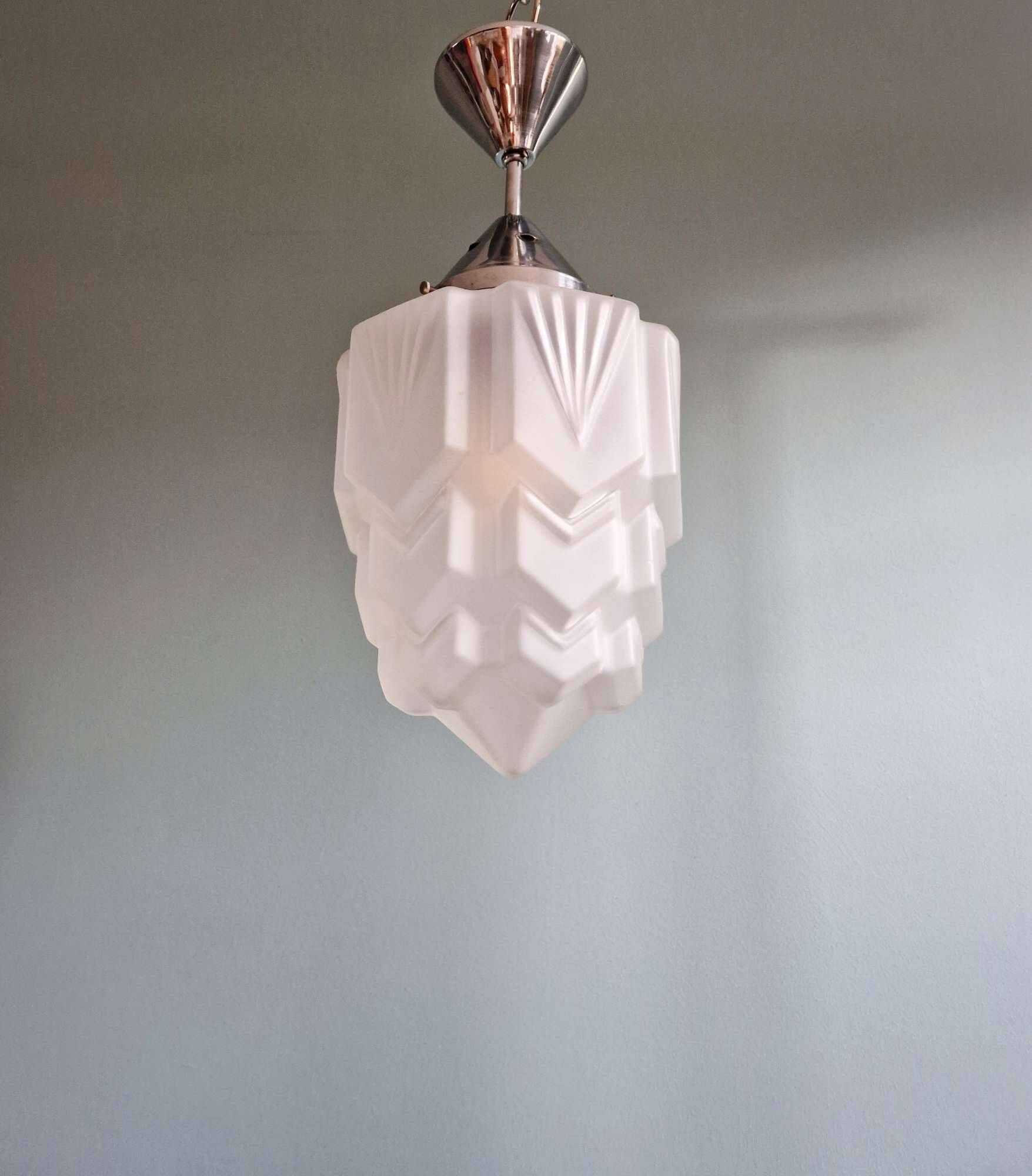 Art Deco suspended glass skyscraper, 1920s-30s.