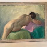 Nude woman lying down, oil on canvas.