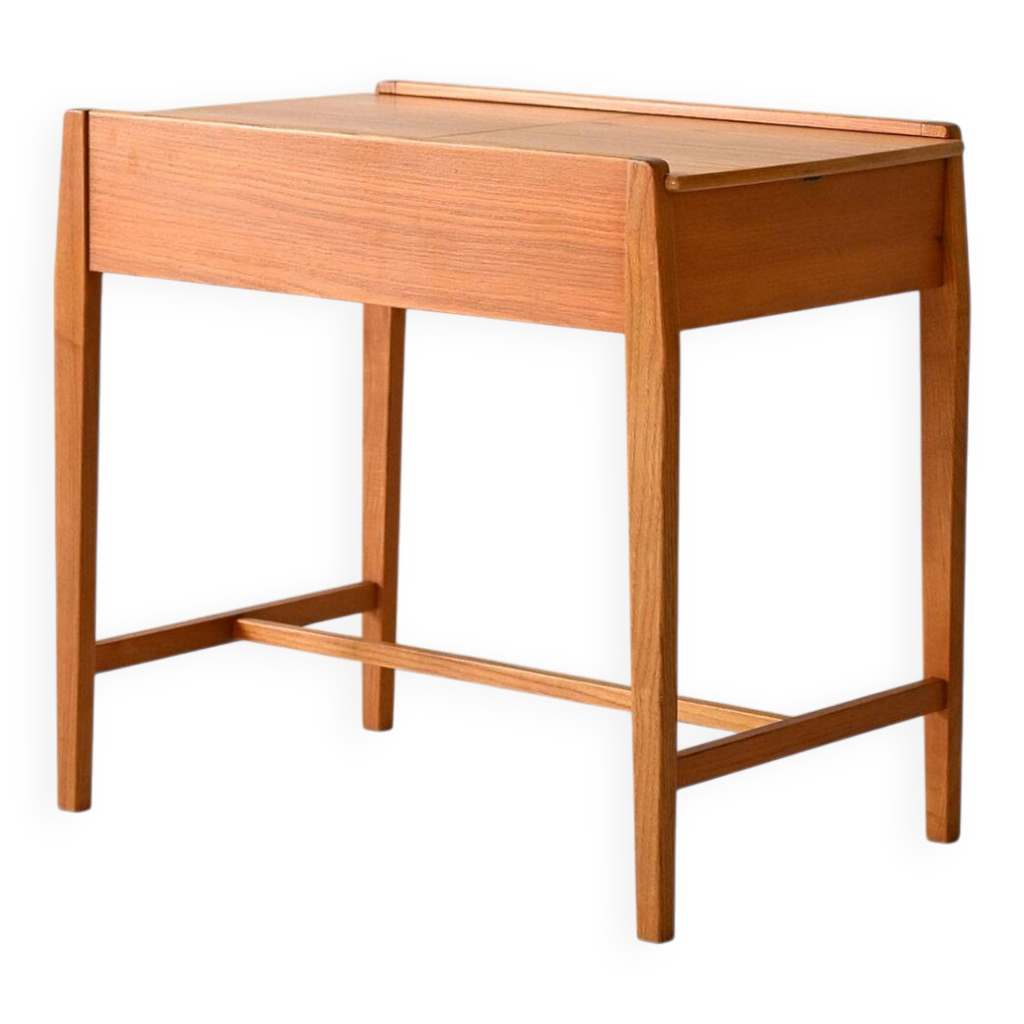 Vintage Scandinavian elm coffee table with storage compartment