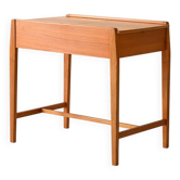 Vintage Scandinavian elm coffee table with storage compartment