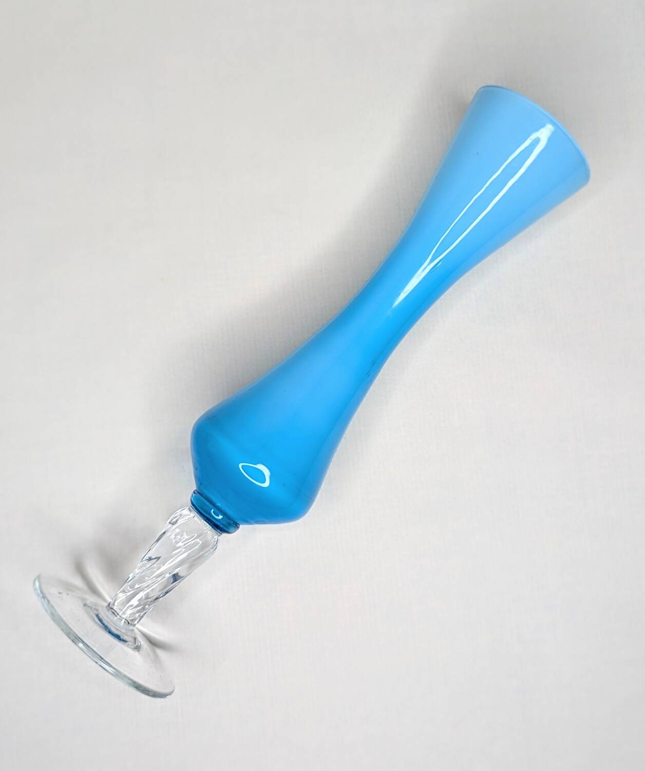 Vintage light blue and white opaline soliflore vase