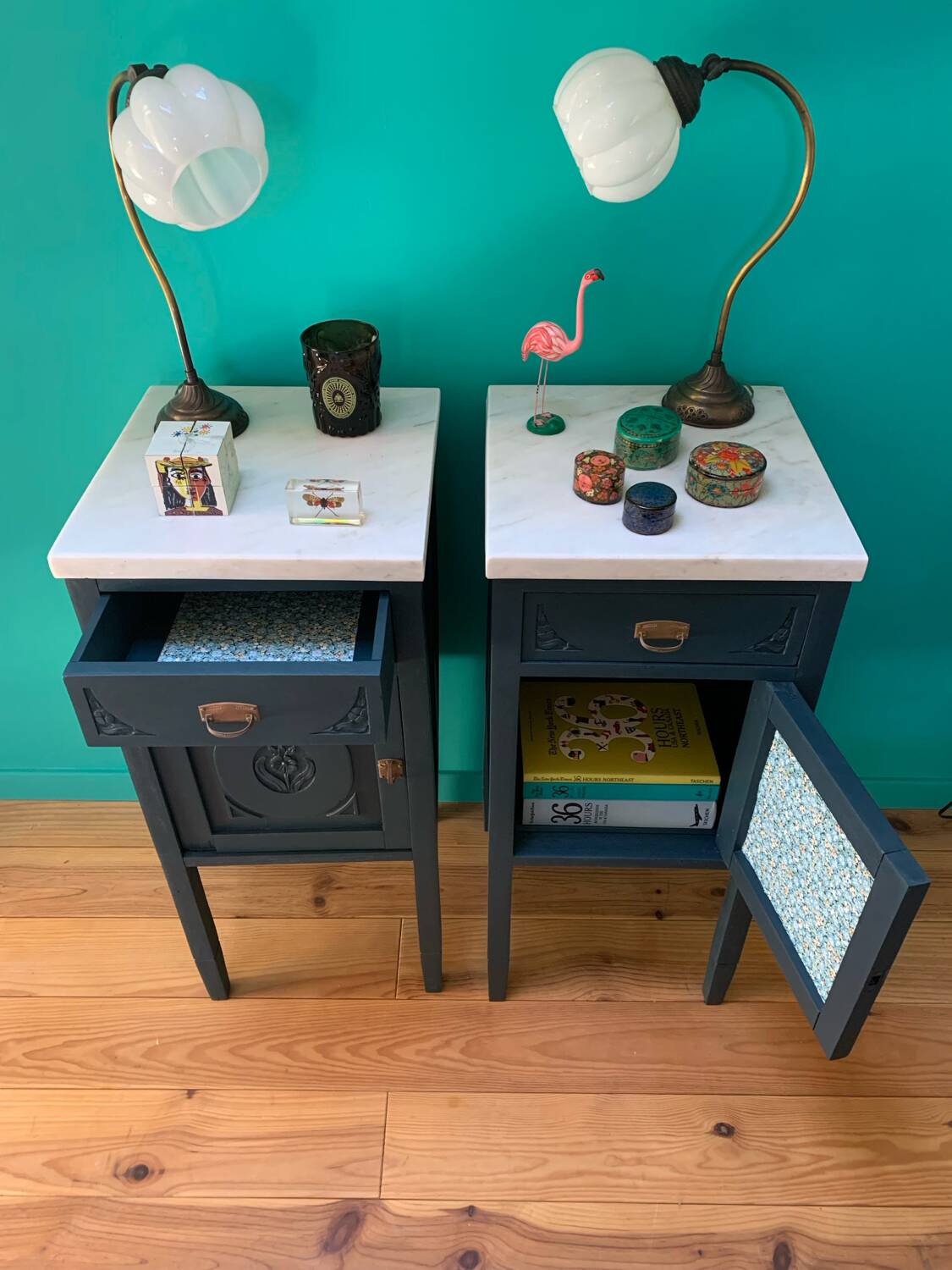 Paire de tables de chevet Art-Déco