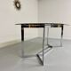 Vintage chrome and smoked glass table, 70s design, Paul Legeard DOM