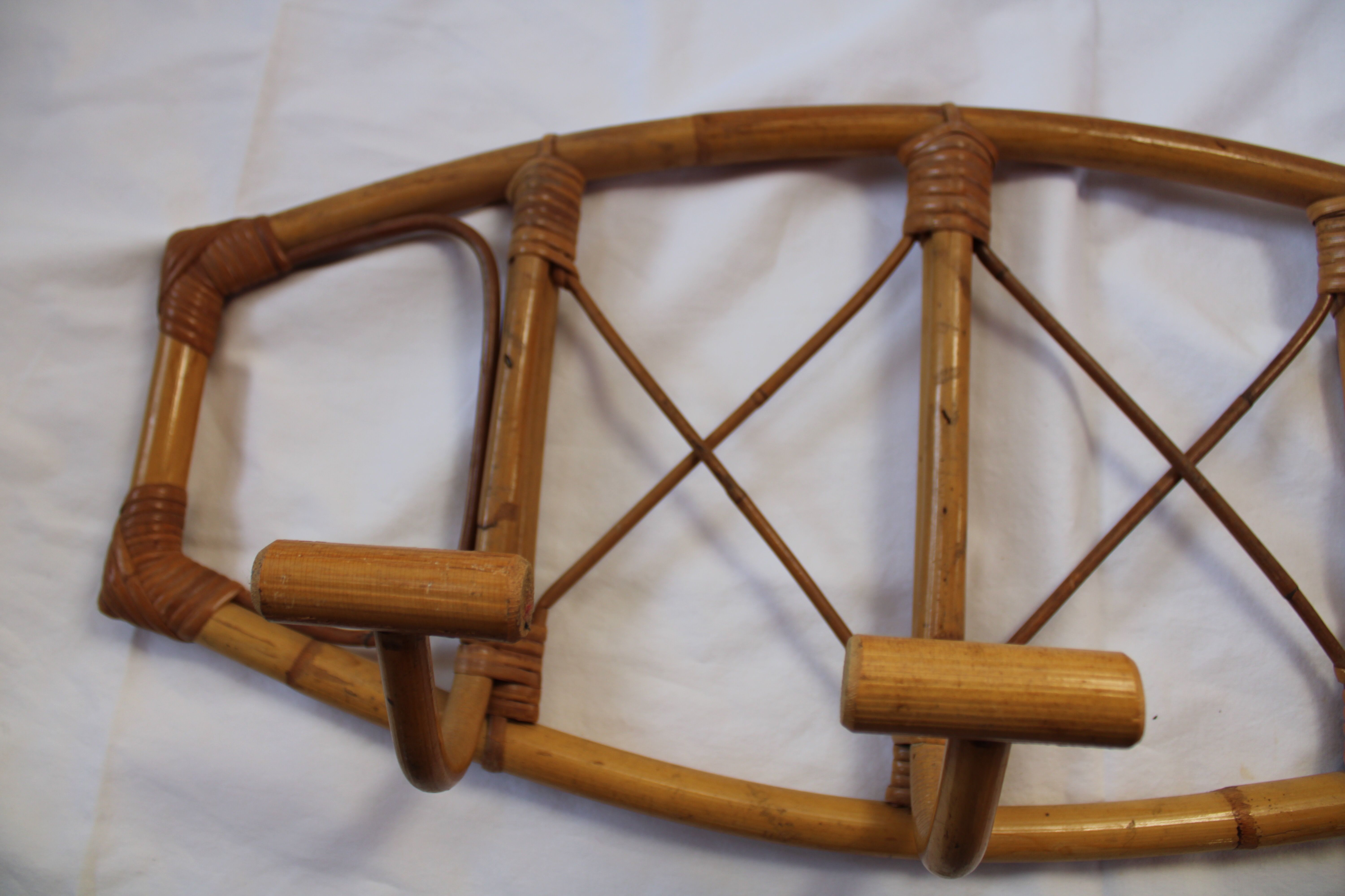 Door wall coats vintage rattan