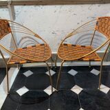 Series of 6 garden armchairs and patio Scoubidou', Italian Vintage Design 1950s