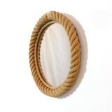 Round mirror with a rope frame, 35 cm.