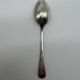 Service of 12 silver-plated metal coffee spoons with tongs and box from around 1900.
