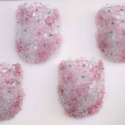 Set of 4 Murano Wall Light Pink Flower by Seguso, 1970