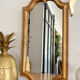 Ancien miroir doré rectangulaire 43 x 21 cm