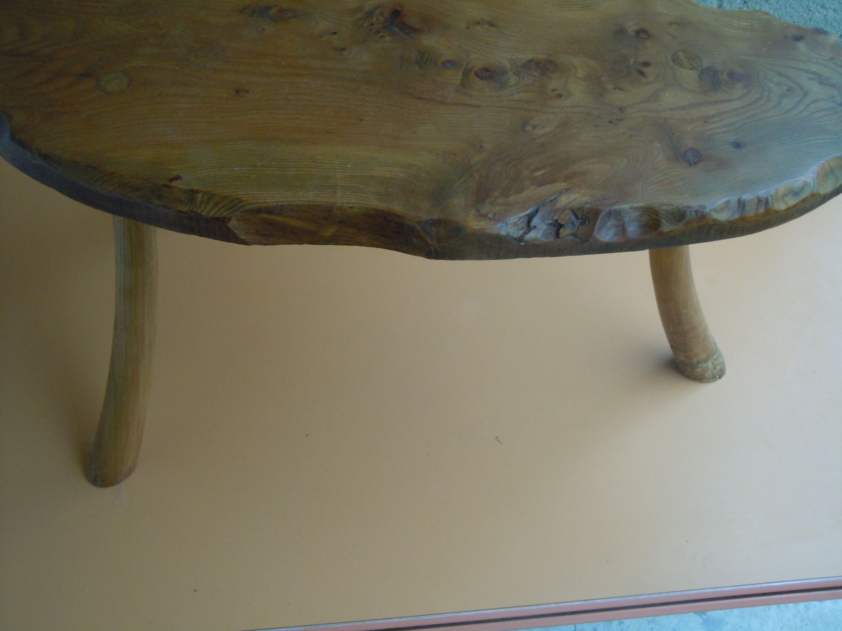 Brutalist coffee table natural wood