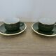 Apilco, set of 2 cups and saucers, Parisian bistros