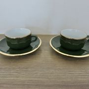 Apilco, set of 2 cups and saucers, Parisian bistros