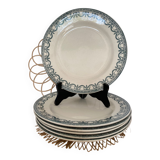 6 flat plates Terre de Fer Salins model Garlands L.XVI