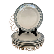 6 flat plates Terre de Fer Salins model Garlands L.XVI